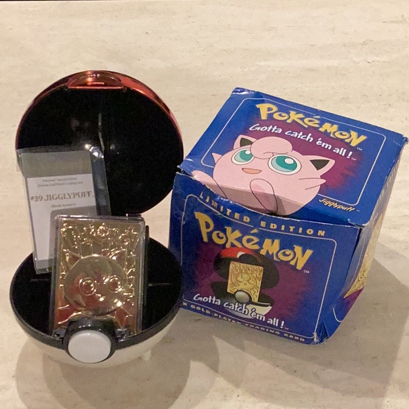 1999 Pokemon Jigglypuff 23k Gold Plated Card Burger King Certificate Pokeball 150$